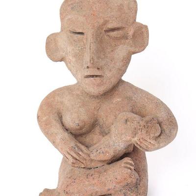 Pre-Columbian Chinesco Type D Ceramic Mother Child