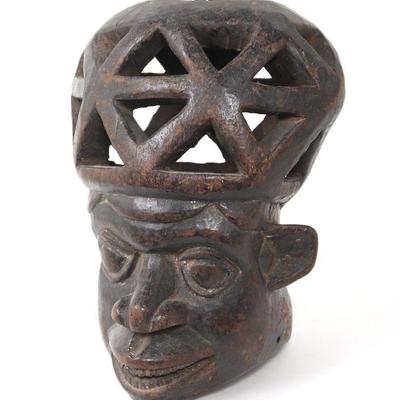 Authentic Bamum Helmet Mask, Cameroon Grasslands