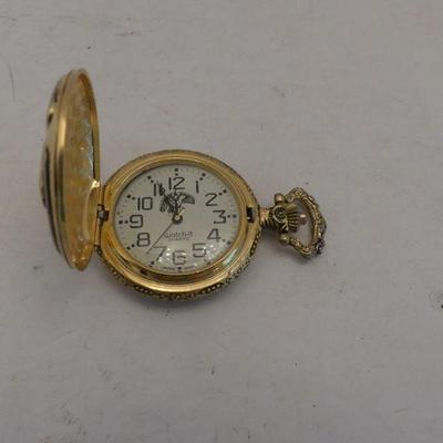 Vintage Watch-It Gold Tone American Eagle Pocket Watch