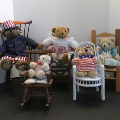 Vintage Bears in Chairs - 5 of Each in All
