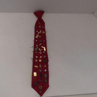 Vintage Clip-On Tie with Tie Tacks