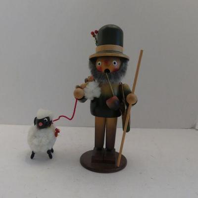 Vintage Hand Made in Germany Folk Art Incense Smoker - Shepherd - 9½