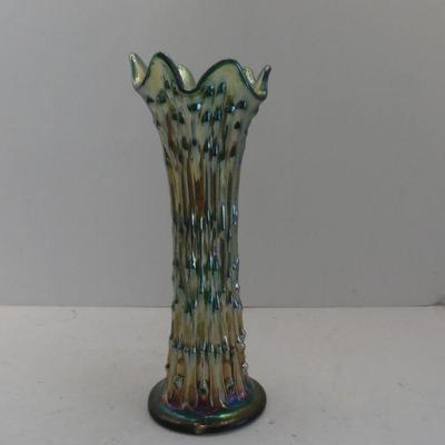 Vintage 1911-1939 Fenton "April Showers" Carnival Glass Vase - 4" Diameter x 10" Tall