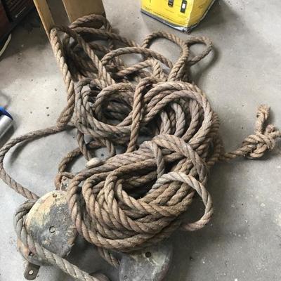 Loads of vintage rope and tackle 