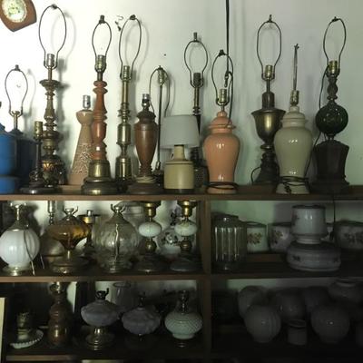 Hundreds and hundreds of lamps and lamp parts 