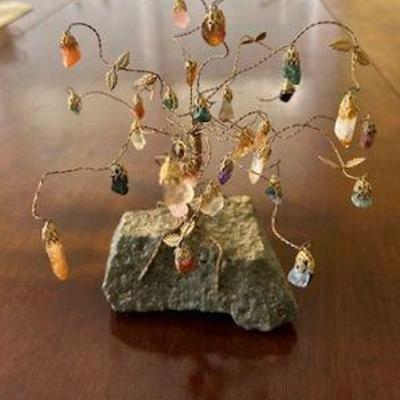 Bronze and semi precious stone sculpture