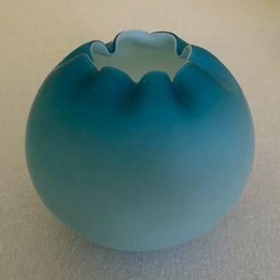 Fenton Satin Glass Rose Bowl