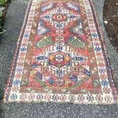 TOSH355 Handwoven Fabric Piece Possibly For Saddle #7	This is a larger rug measuring approximately 94" long x 47" wide. The...