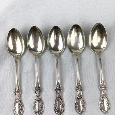 FLRO328 Sterling Teaspoons - Five	Lot includes 5 teaspoons.
