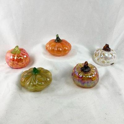 TEMA357 Glass Eye Studio Pumpkins & More	The first three, photographed, were handcrafted at the popular, Glass Eye Studio. The other two,...
