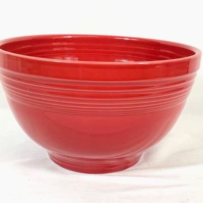 DILA703 Large Fiestaware Mixing Bowl	Large red Fiesta Ware mixing bowl from HCL USA. Measures approximately 11