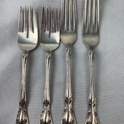 FLRO322 Vintage Alvin Chateau Rose Sterling Forks	Lot includes 2 salad and 2 dinner forks.  
