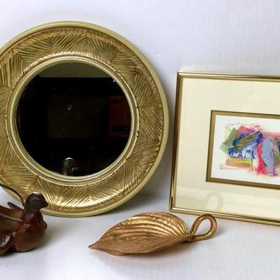 DILA208 Signed Art Decor Collection	Signed Mar Hudson, studio pottery mirror. Abstract piece from Gallery Mack, downtown Seattle gallery,...