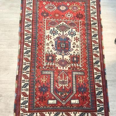 TOSH343 Hand knotted Persian Rug #1	Signed, in Farsi (possible prayer) Rug is approximately 35" wide x 5' long. There is some...
