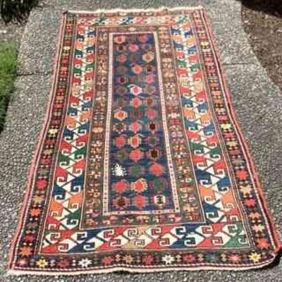 TOSH361 Handwoven Rug #11	Nice condition- no signs of repairs. Rug is approximately 81" long x 41.5" wide. Colorful pattern...