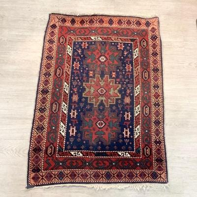 TOSH344 Handwoven Rug #2	This rug is approximately 45" long x 35" wide. Very possibly antique and from Caucasus.
