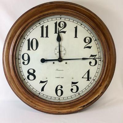 BIGA802 Vintage Train Station Wall Clock	Large Ansonia Clock Company Thirty Day Wall Clock. Measuring approximately 24" in diameter,...