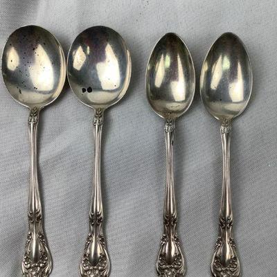 FLRO324 Vintage Alvin Chateau Rose Sterling Spoons	Lot includes 2 cream and 2 teaspoons.
