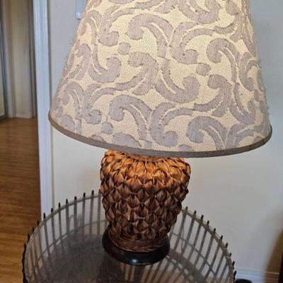 KKV029-Art Woven Bamboo Split Basket Table/Desk Lamp