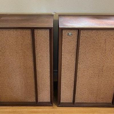 KKV019 Pair Of Wharfedale Teak Speakers 