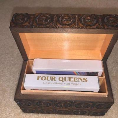 KKV015 Carved Wooden Card Holder