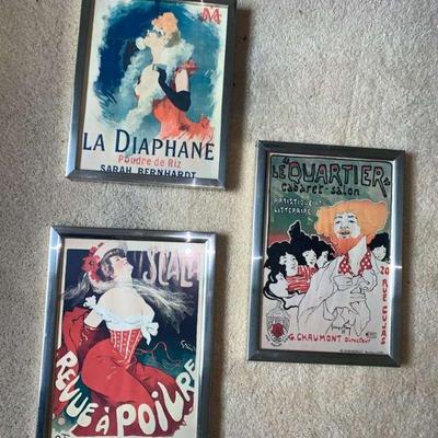 KKV030 Framed Copies of Vintage French Theater Posters