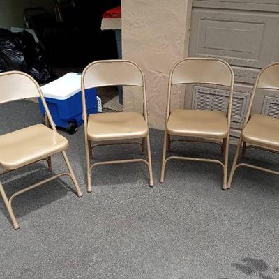 KKV201- 4 Brown Metal Chairs
