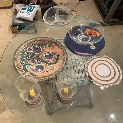 KKV038- Glass Bowls And Ceramic Plate