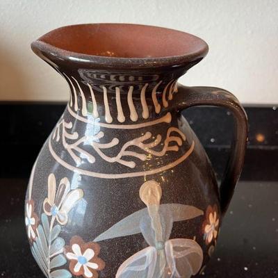 KKV097- Beautiful Hand Painted Pottery Pitcher