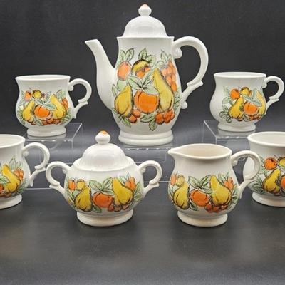7-Piece Italian Fruit Miniature Porcelain Tea Set