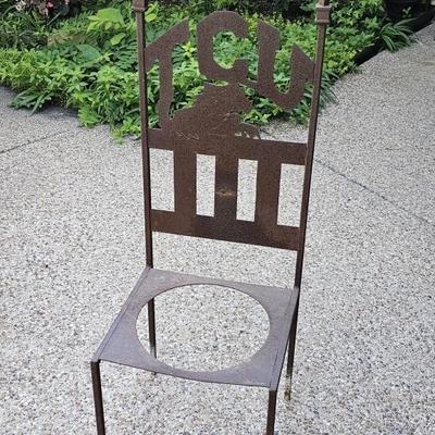 Brown Metal TCU Chair Shaped Planter Holder