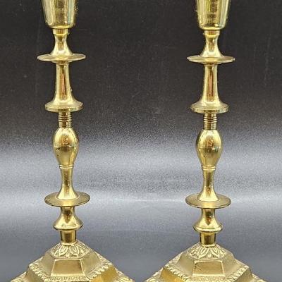 Pair of 8in Brass Candlesticks from Israel