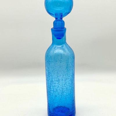 Vintage Rainbow Crackle Glass Bottle
