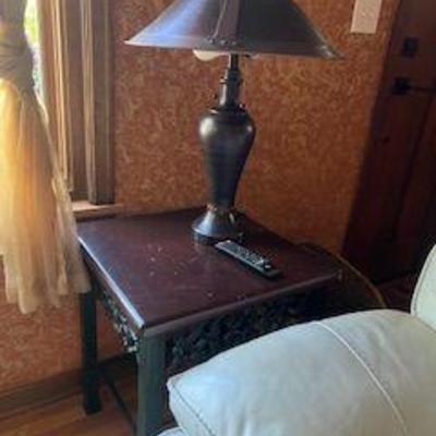 Side table & table lamps