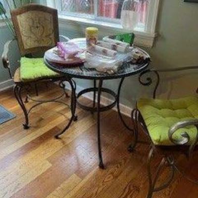 Side table with chairs