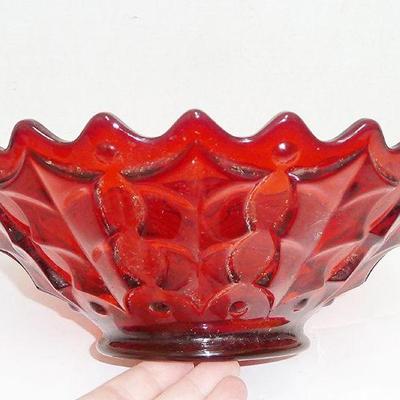 Fostoria Ruby HOLLY bowl