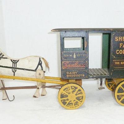 early adv horse drawn toy