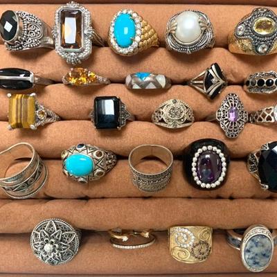 Large size women’s sterling rings 