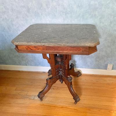 Victorian table w/ rare grey marble top
