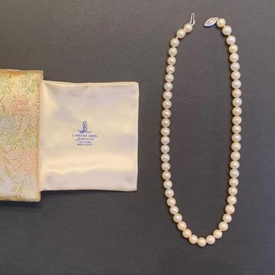 Vtg. pearl necklace w/ 14k clasp
