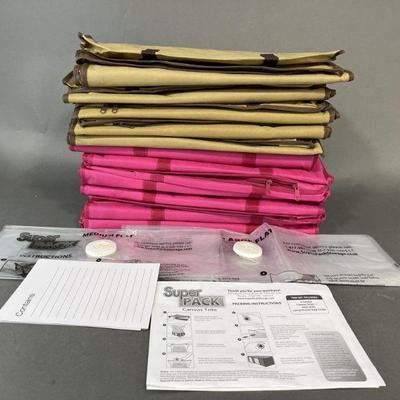 Lot 57 | 11 Superpack Canvas Totes & Extra Vacuum Bags
