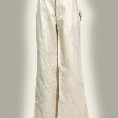 #120 • Issey Miyake Ivory Bellbottoms - New and With Tags - Miyake Size 3/32