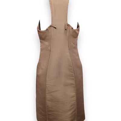 #152 • Chado by Ralph Rucci Tuscan Tan Button Up Sleeveless Dress - Size 8
https://www.lux.bid