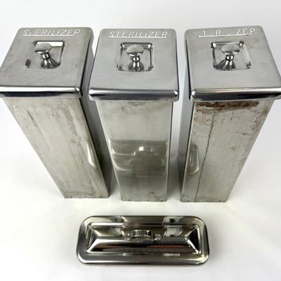 #189 • Vintage Stainless Steel Sterilizing Receptacles - Lot of 4
https://www.lux.bid