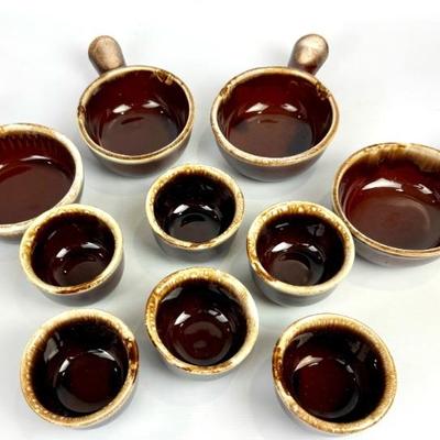 #252 • McCoy Brown Drip Glaze Dishes - 6 Custard Cups & 4 Soup Bowls
https://www.lux.bid