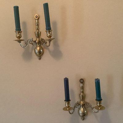 Brass wall sconces
