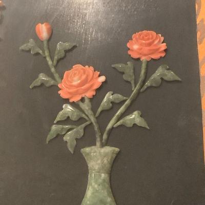 Jade and coral carvings