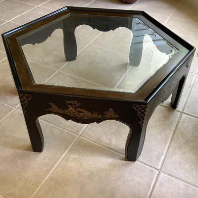 Chinese hexagon lacquer table