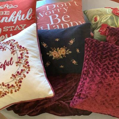 Gorgeous, throw pillows, many are needlepoint in the auction-all excellent condition