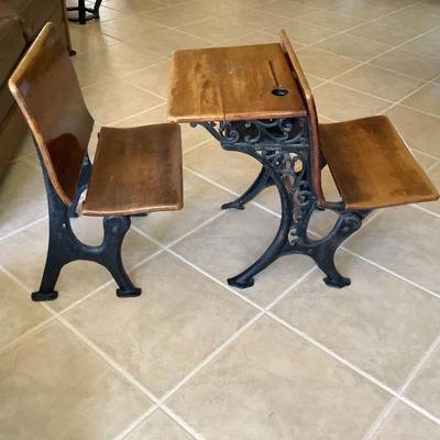 Antique school desks, cast iron New Victor